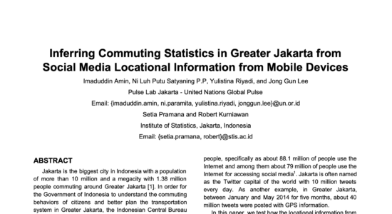 Inferring Commuting Statistics from Social Media in Greater Jakarta